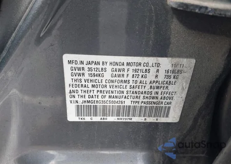 2012 Honda Fit z USA, uszkodzony, nr VIN JHMGE8G35CS004261